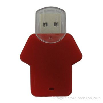 Jersey-shaped USB Flash Drive with 1 to 32GB Storage, Full-color Options and Logo Service